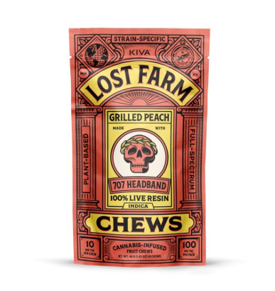 LOST FARM - GRILLED PEACH LIVE RESIN CHEWS (10PK) (100MG) (I) - 100 MG