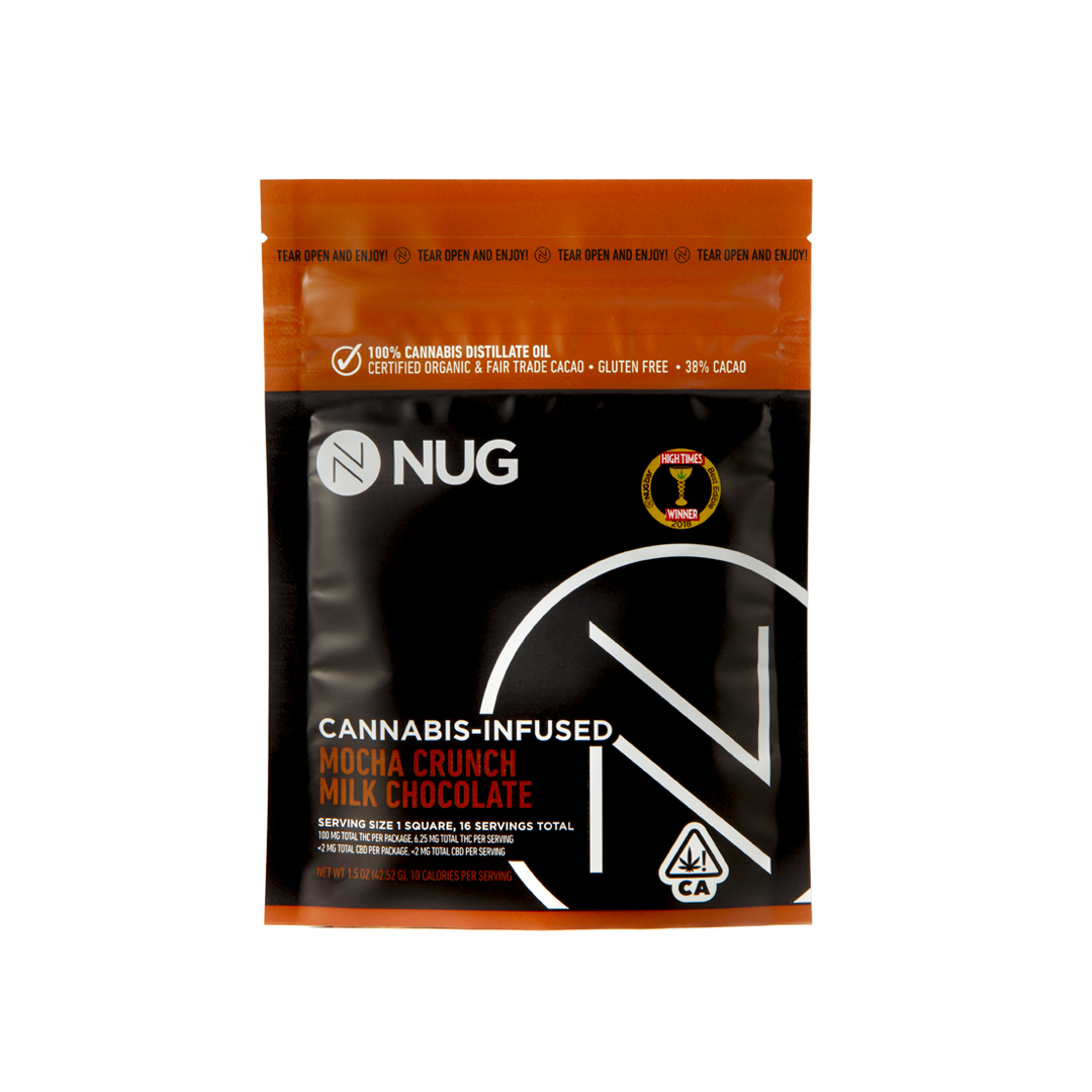 NUG CHOCOLATES - MOCHA CRUNCH CHOCOLATE BAR 100MG (1CT)