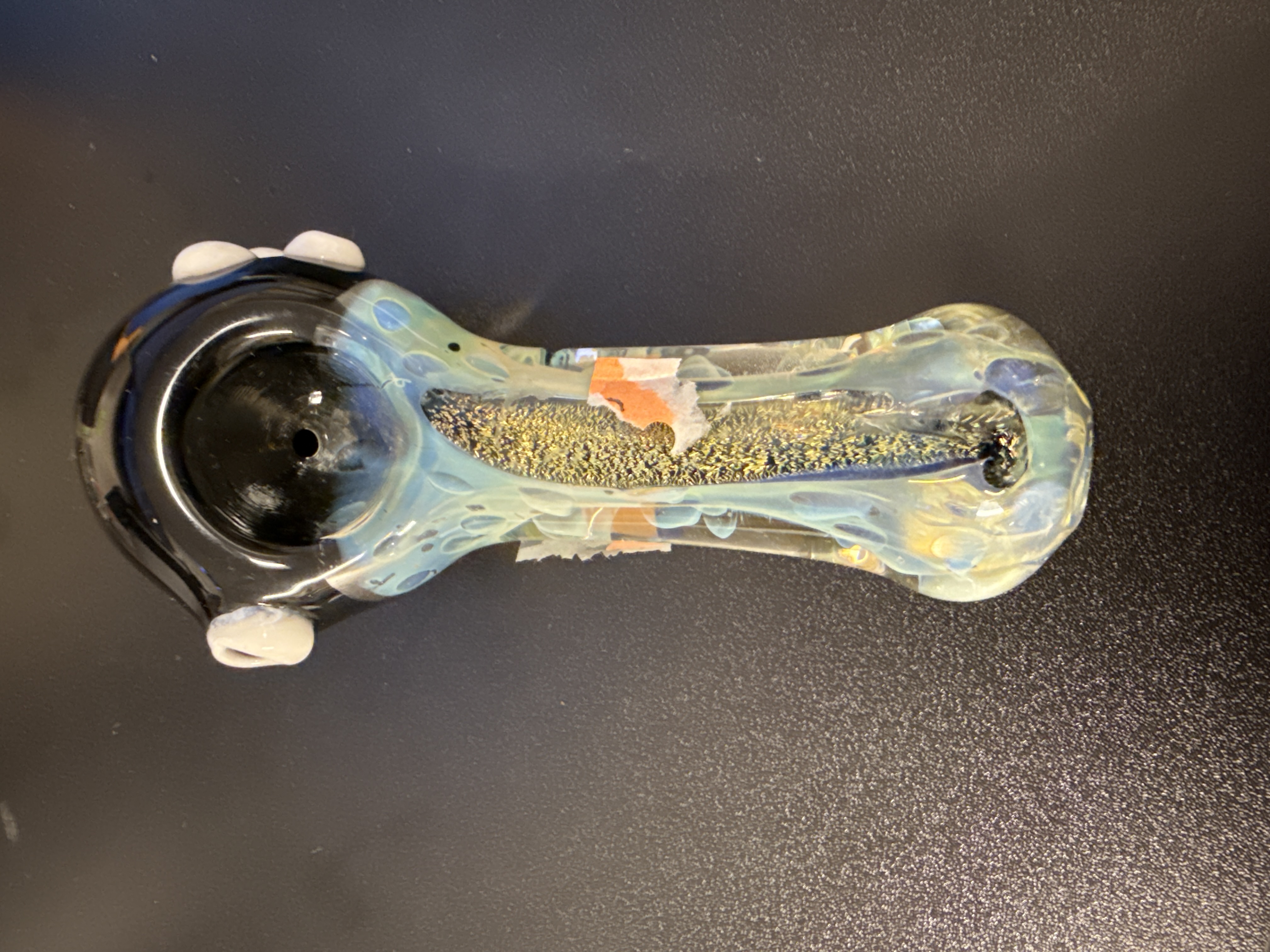 Black Head Dichro Hand Pipe black blue - Medium