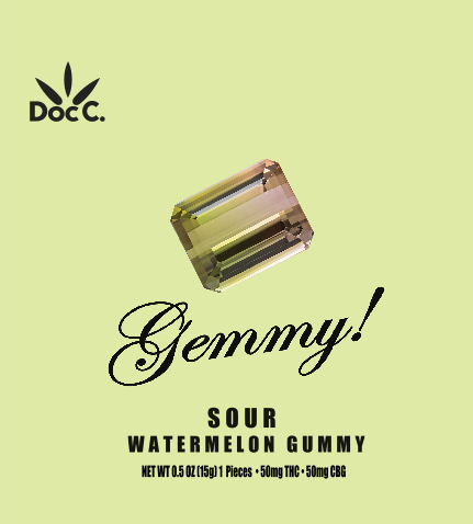 *PROMO* DOC C Sour Watermelon THC:CBG Gemmy 1PK 50MG - 50 mg