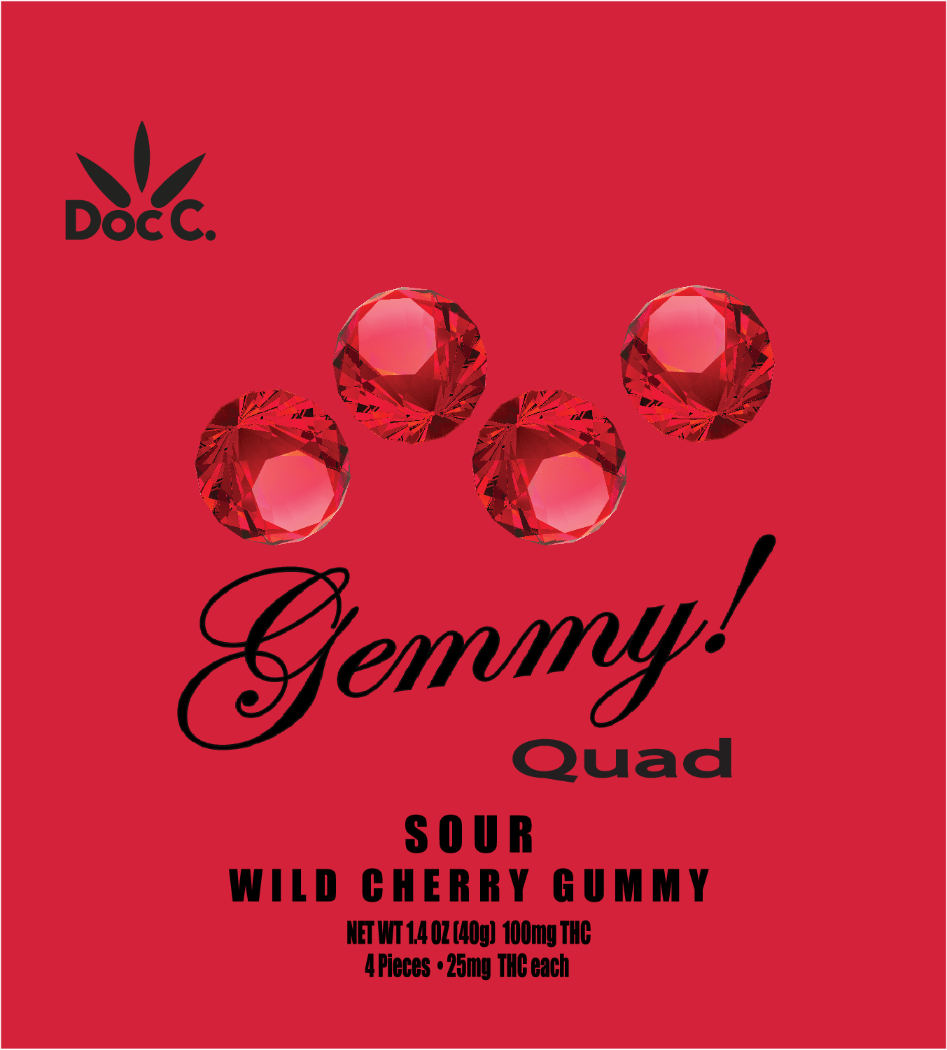 Doc C Cherry Gemmy 100mg 4pk - 100 mg - 4 Pack