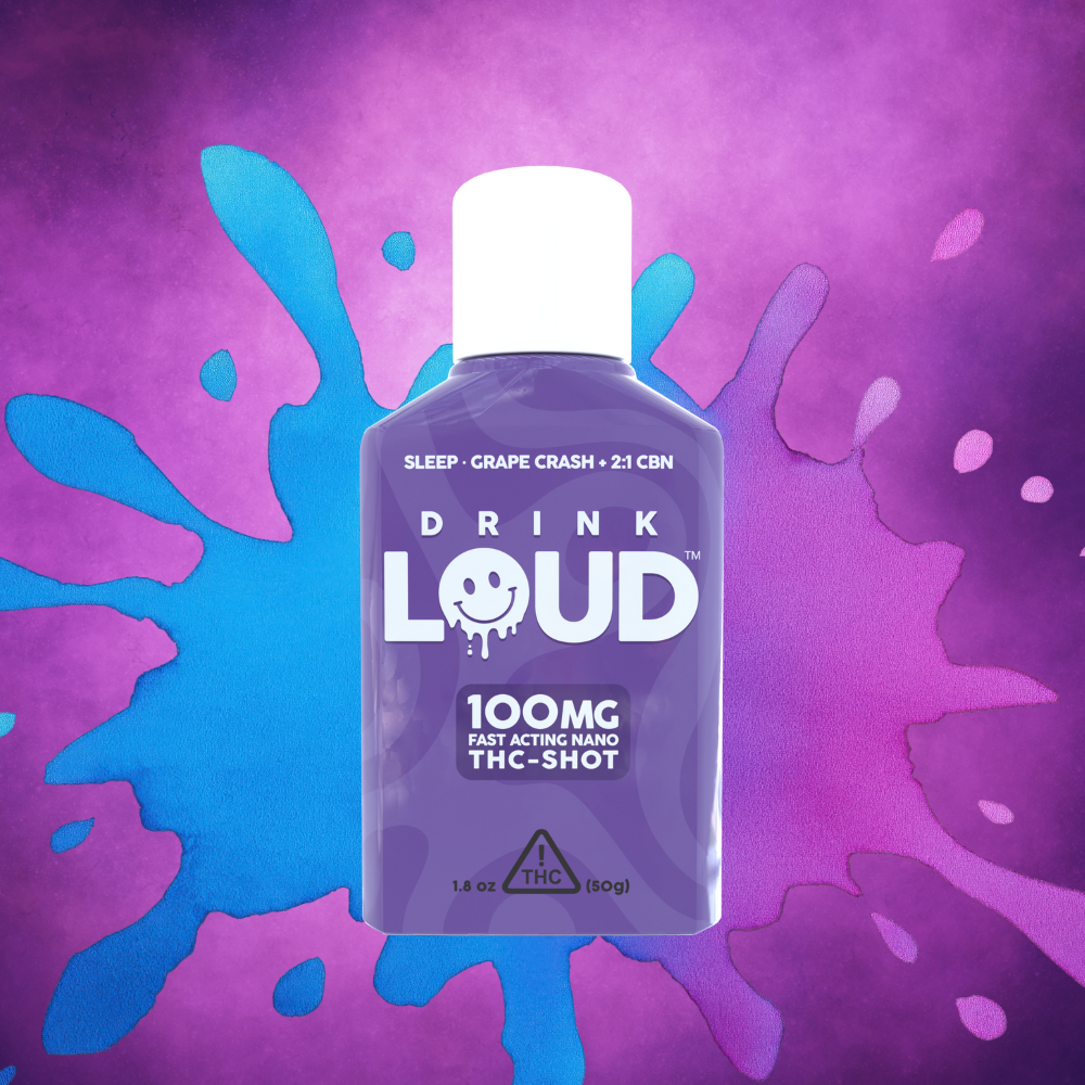 Order Loud Grape Crash THC Nano Shot Fast-Acting Cannabis Drink - 100mg  (1.8oz) | Goodies Dispensary - Streamwood