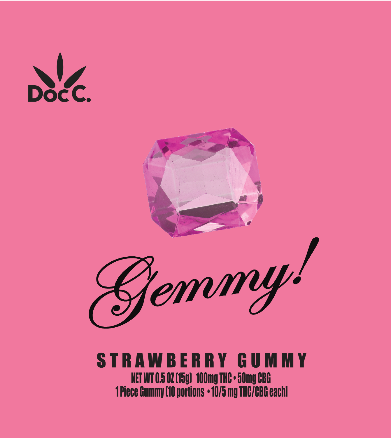 Doc C Strawberry Gemmy 2:1 THC:CBG 100mg - 100 mg