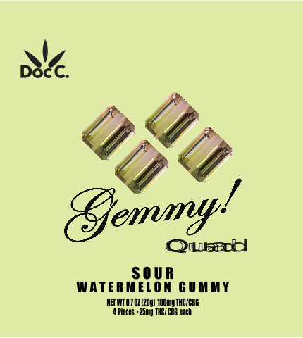 Doc C Watermelon Gemmy 100mg THC: 100mg CBG 4pk - 100 mg - 4 Pack