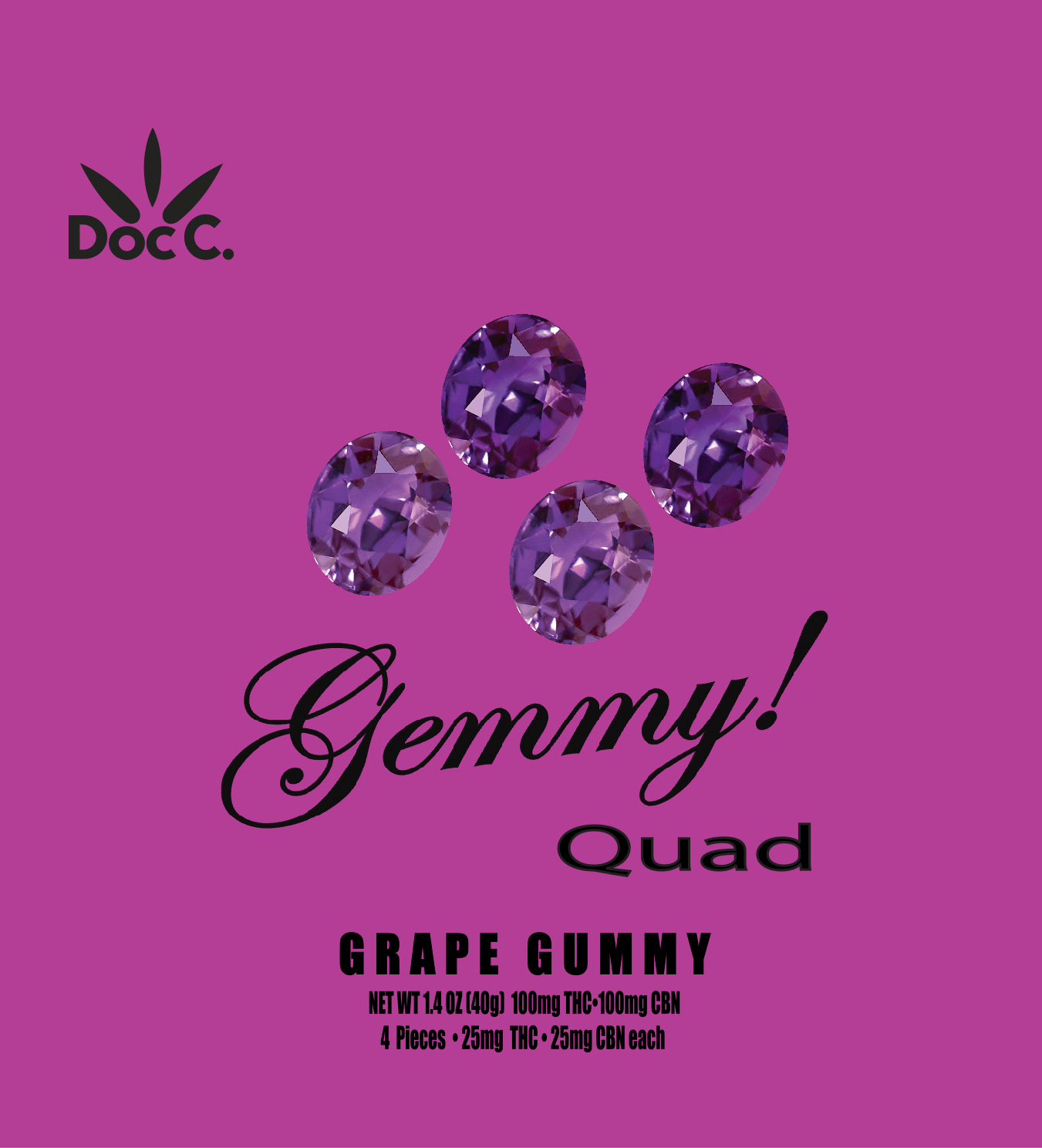GRAPE 2:1 THC:CBN - GUMMIES - 50MG - 1PK