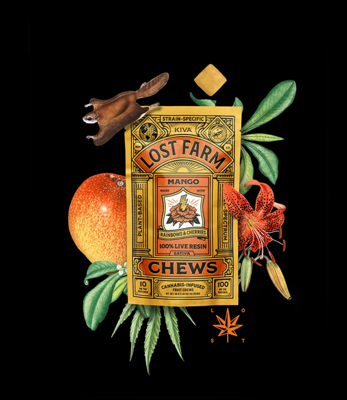 Order Lost Farm Mango x Rainbows & Cherries 10mg THC Fruit Chews