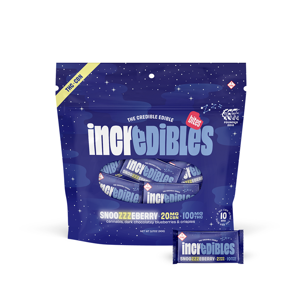 SNOOZZZEBERRY 5:1: THC:CBN - CHOCOLATE BITES - 10PK - 100MG