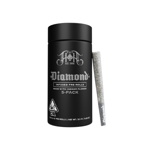 DIAMOND INFUSED PREROLL 5PK [2.5G] MOUNTAIN MIST BY HUCKLEBERRY HILL FARMS - 2.5 G - 5 PACK