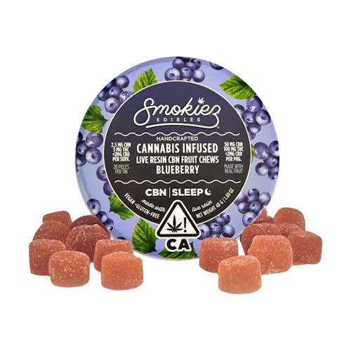 LIVE RESIN FRUIT CHEWS 20PK [100MG] 2:1 CBN BLUEBERRY - 100 MG - 20 PACK product image