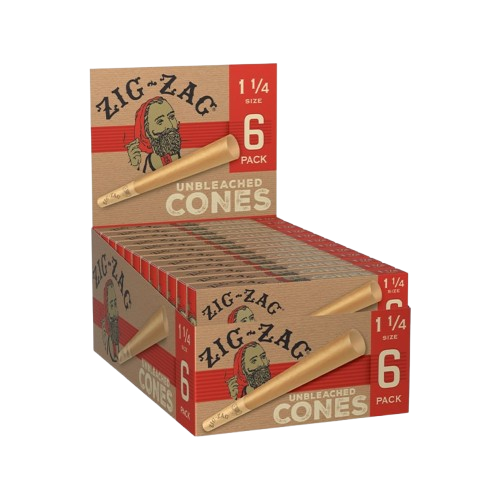 UNBLEACHED PRE-ROLLED CONES 1.25" 6PK - ONE SIZE - 6 PACK