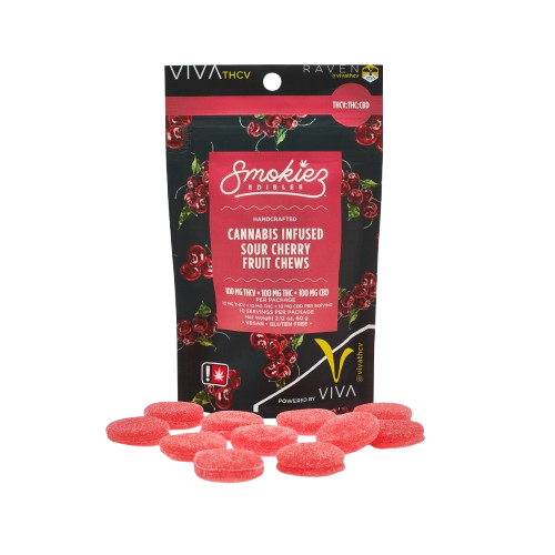 FRUIT CHEWS 10PK [100MG] 2:1 THC:THCV SOUR CHERRY - 100 MG - 10 PACK product image