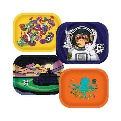 TOKE TRAY 5"X7" METAL ROLLING TRAY [ASSORTED COLORS] - ONE SIZE product image