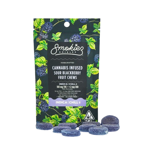 FRUIT CHEWS 10PK [100MG] SOUR BLACKBERRY - 100 MG - 10 PACK product image