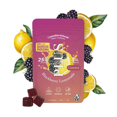 CLASSIC GUMMIES 5PK [25MG] UNWIND BLACKBERRY LEMONADE - 25 MG - 5 PACK