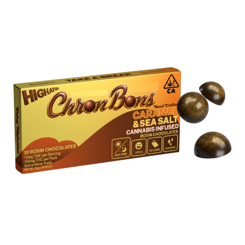 CHRONBONS CHOCOLATE 10PK [100MG] CARAMEL & SEA SALT - 100 MG - 10 PACK