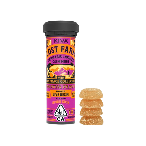 LIVE RESIN GUMMIES 10PK [100MG] PAPAYA PEACH X HINDU KUSH - 100 MG