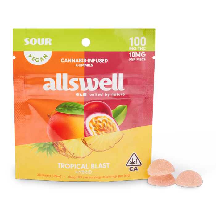 GUMMIES 10PK [100MG] SOUR TROPICAL BLAST product image