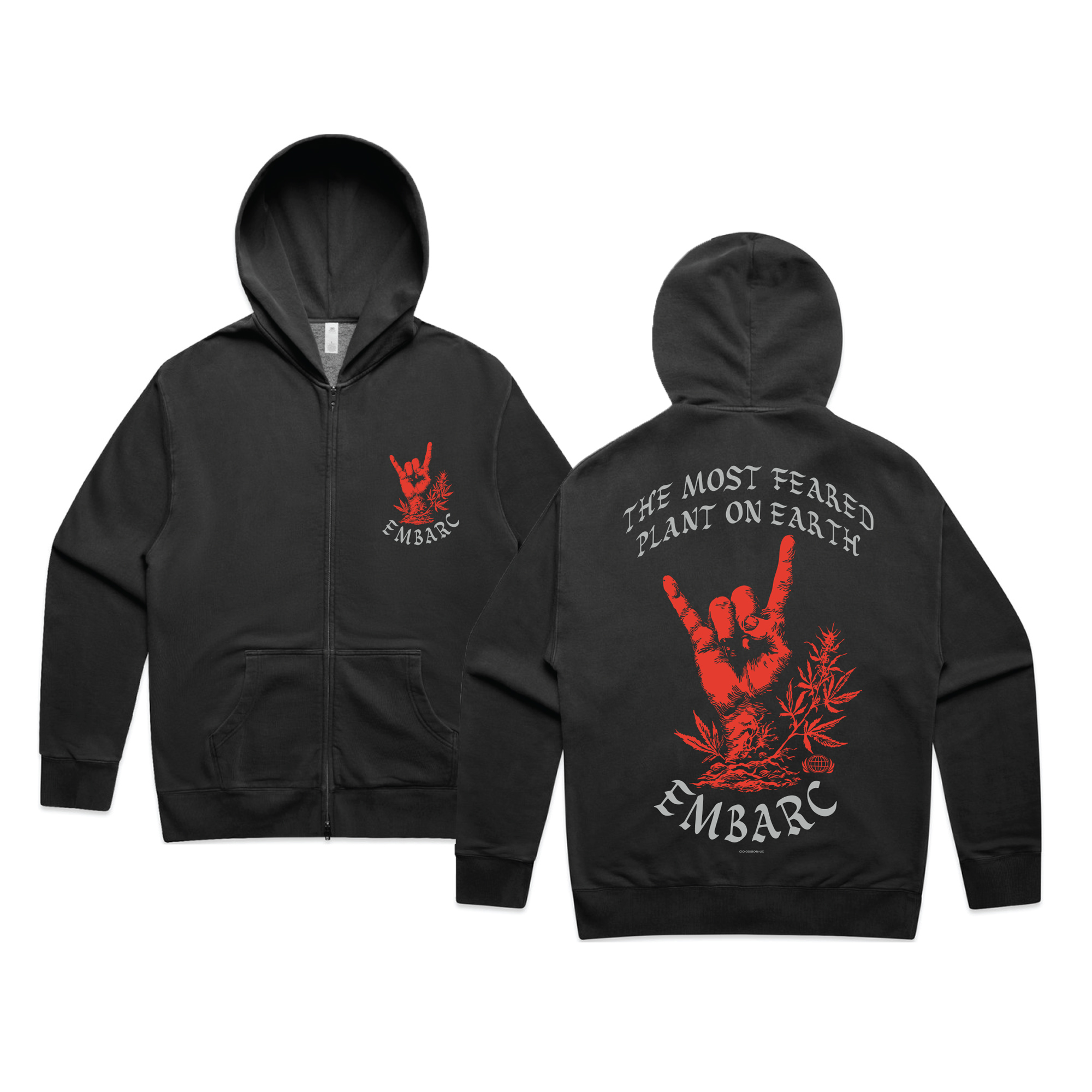 DEVIL'S LETTUCE MOST FEARED FULL ZIP HOODIE [S] BLACK - SMALL product image