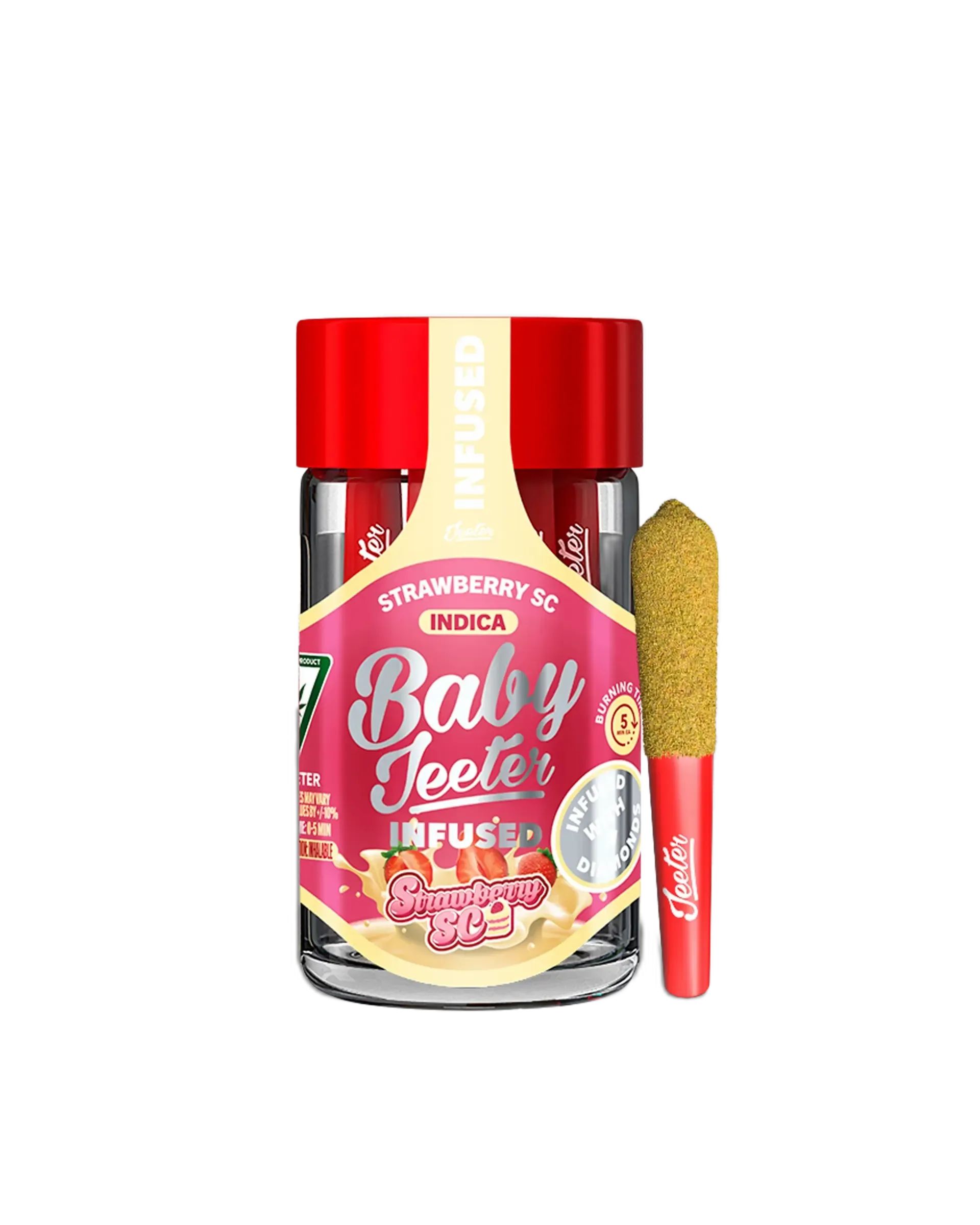 BABY JEETER INFUSED PREROLL 5PK [2.5G] STRAWBERRY SC - 2.5 G - 5 PACK product image