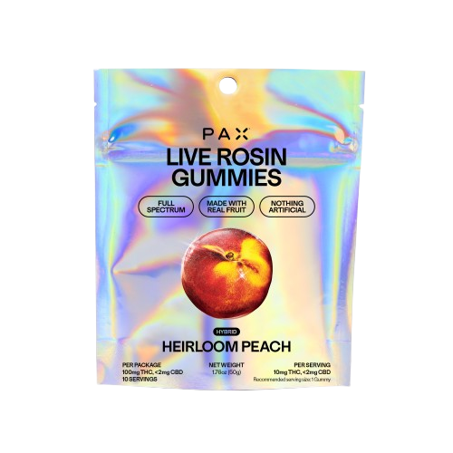 LIVE ROSIN GUMMIES 10PK [100MG] HEIRLOOM PEACH - 100 MG - 10 PACK product image
