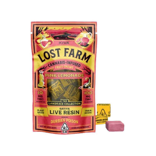 CHEWS 10PK [100MG] PINK LEMONADE X DURBAN POISON - 100 MG - 10 PACK