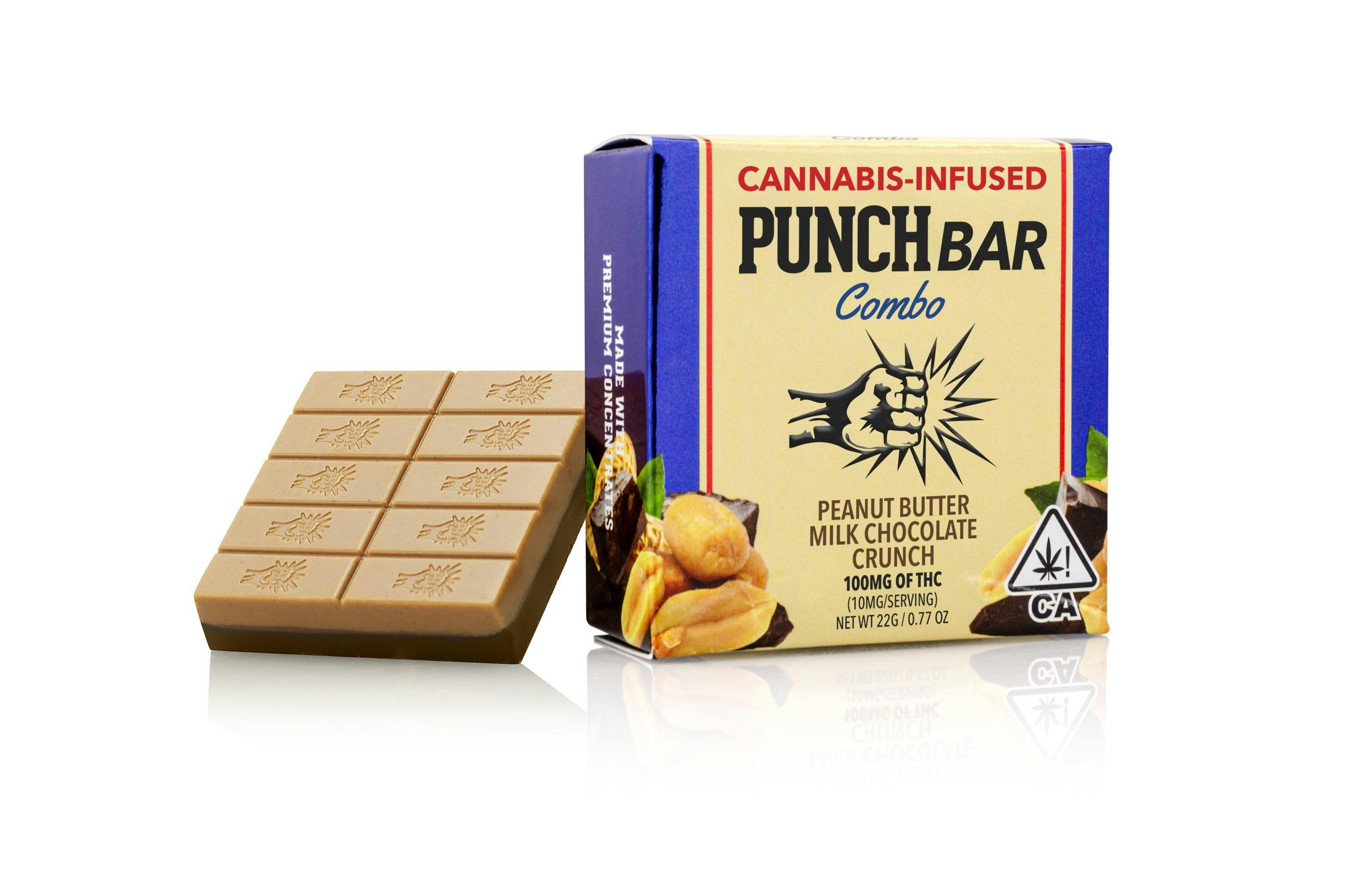 PUNCH EDIBLES | BAR | PEANUT BUTTER MILK CHOCOLATE | 100MG | SOLVENTLESS