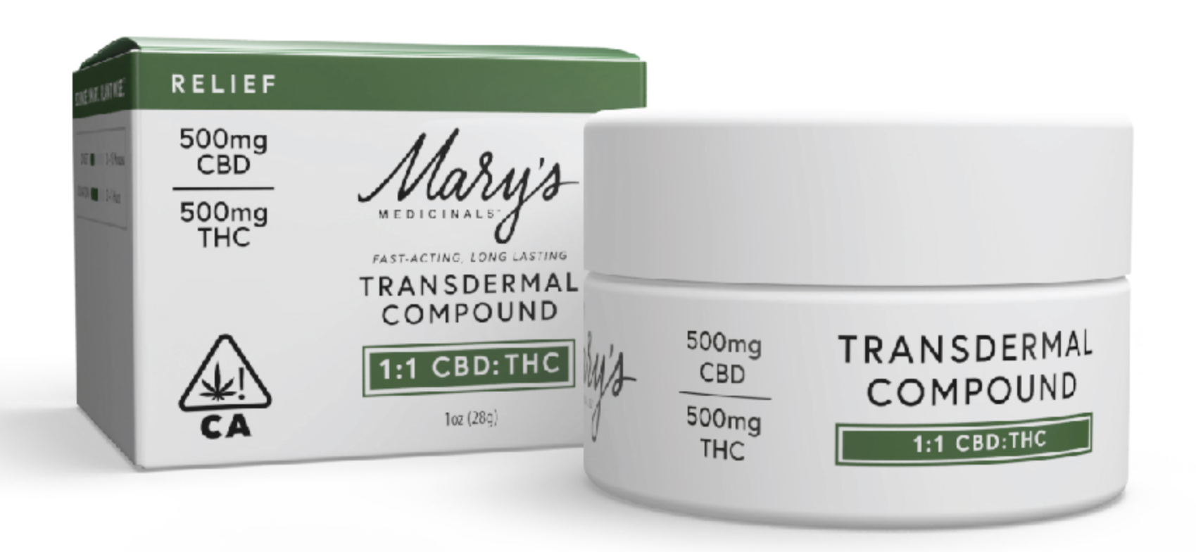 MARYS | RELIEF COMPOUND | 500MG CBD : 500MG THC | 1OZ | TRANSDERMAL TOPICAL