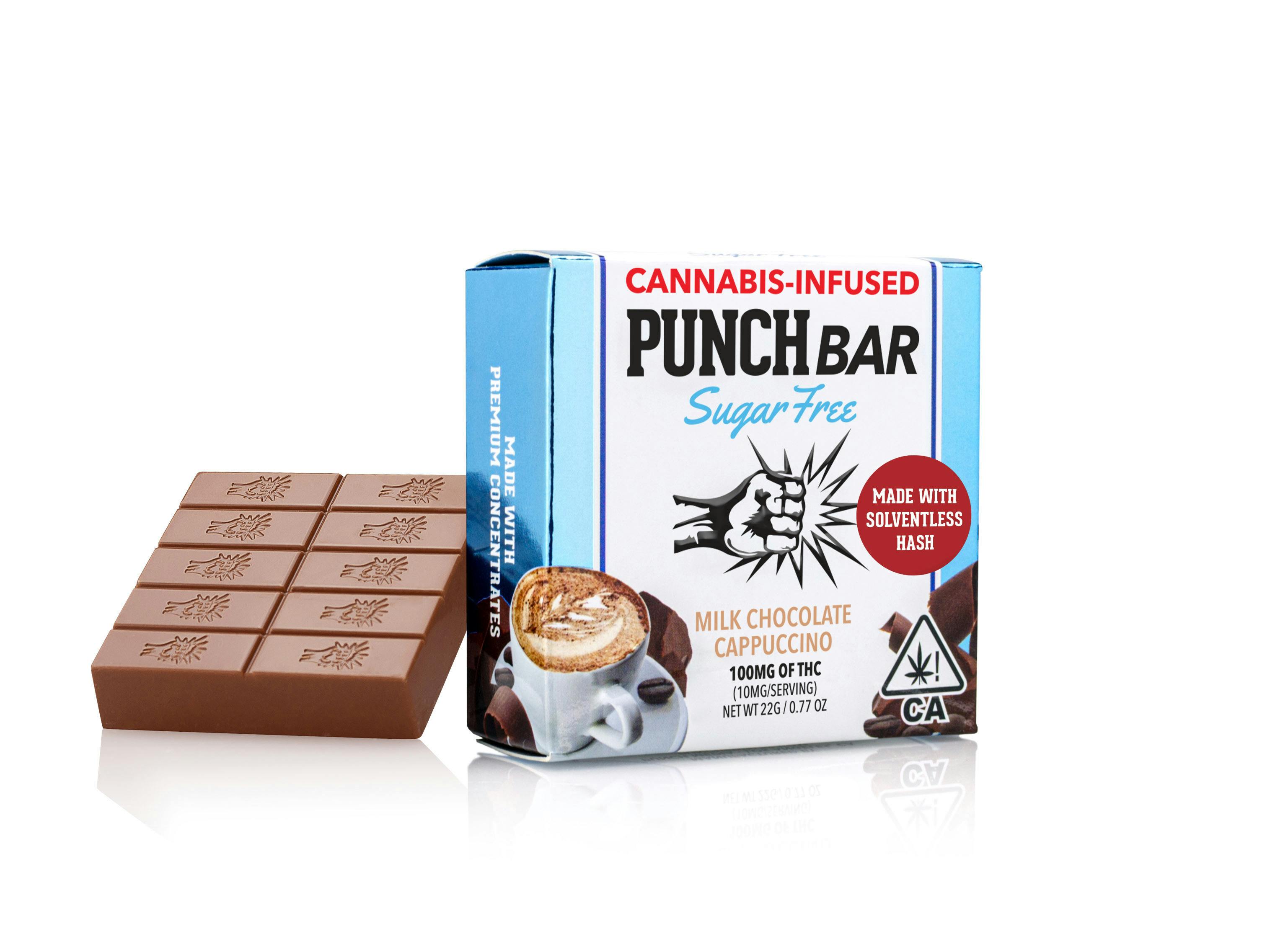 PUNCH EDIBLES | SUGAR FREE | BAR | CAPPUCCINO MILK CHOCOLATE | 100MG | SOLVENTLESS