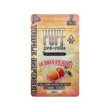 PUFF | INDICA | BUBBA PEACH | 5PK | DIAMOND INFUSED | PRE ROLL