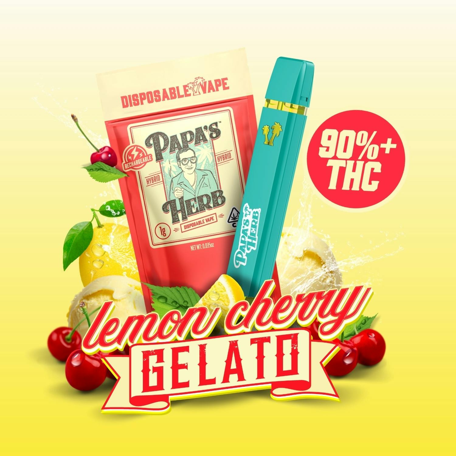 PAPAS HERB | LEMON CHERRY GELATO | 1G | AIO