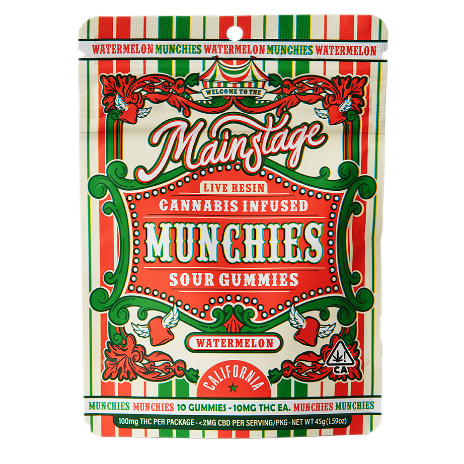 MAINSTAGE | MUNCHIES | SOUR WATERMELON | 100MG THC : 100MG CBN | LIVE RESIN