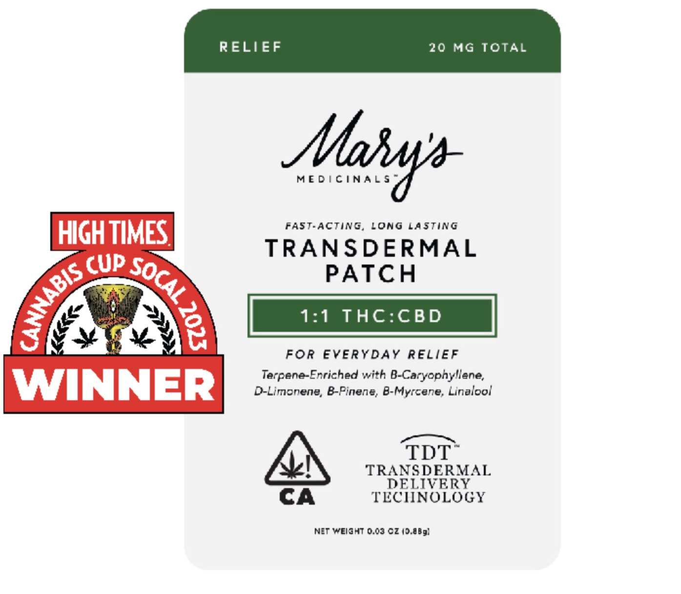 MARYS MEDICINALS | RELIEF | 1:1 CBD/THC | PATCH