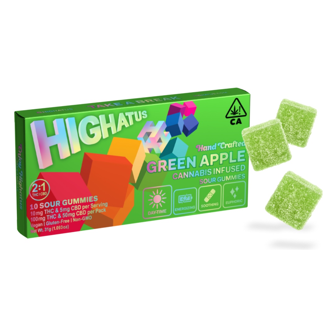 HIGHATUS | GREEN APPLE | CBD | 100MG | GUMMIES