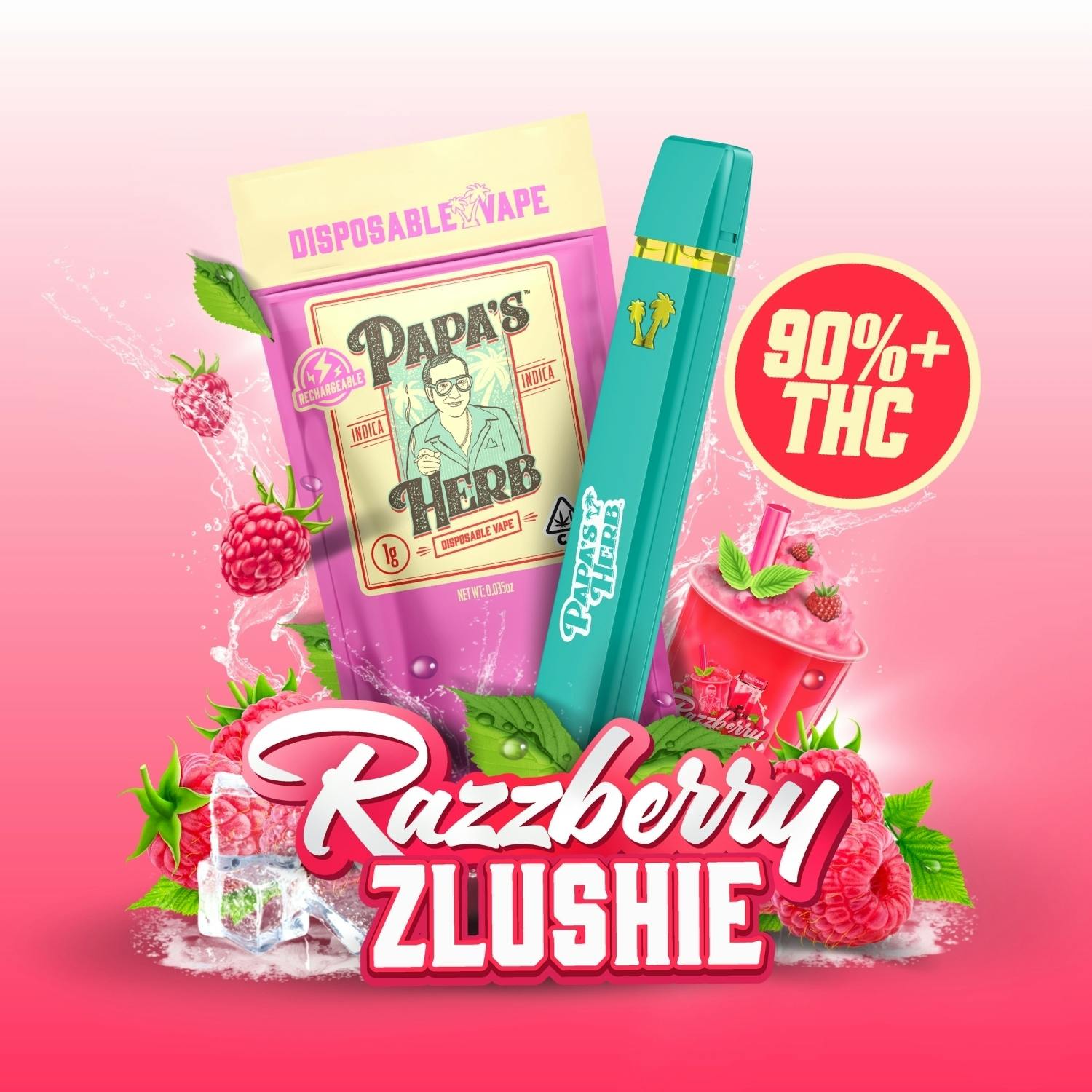 PAPAS HERB | RAZZBERRY ZLUSHIE | 1G | AIO