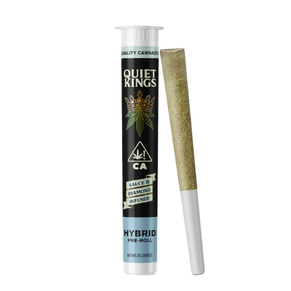 QUIET KINGS | HYBRID | PEACH RINGZ | 1G | SAUCE AND DIAMOND INFUSED | PRE ROLL