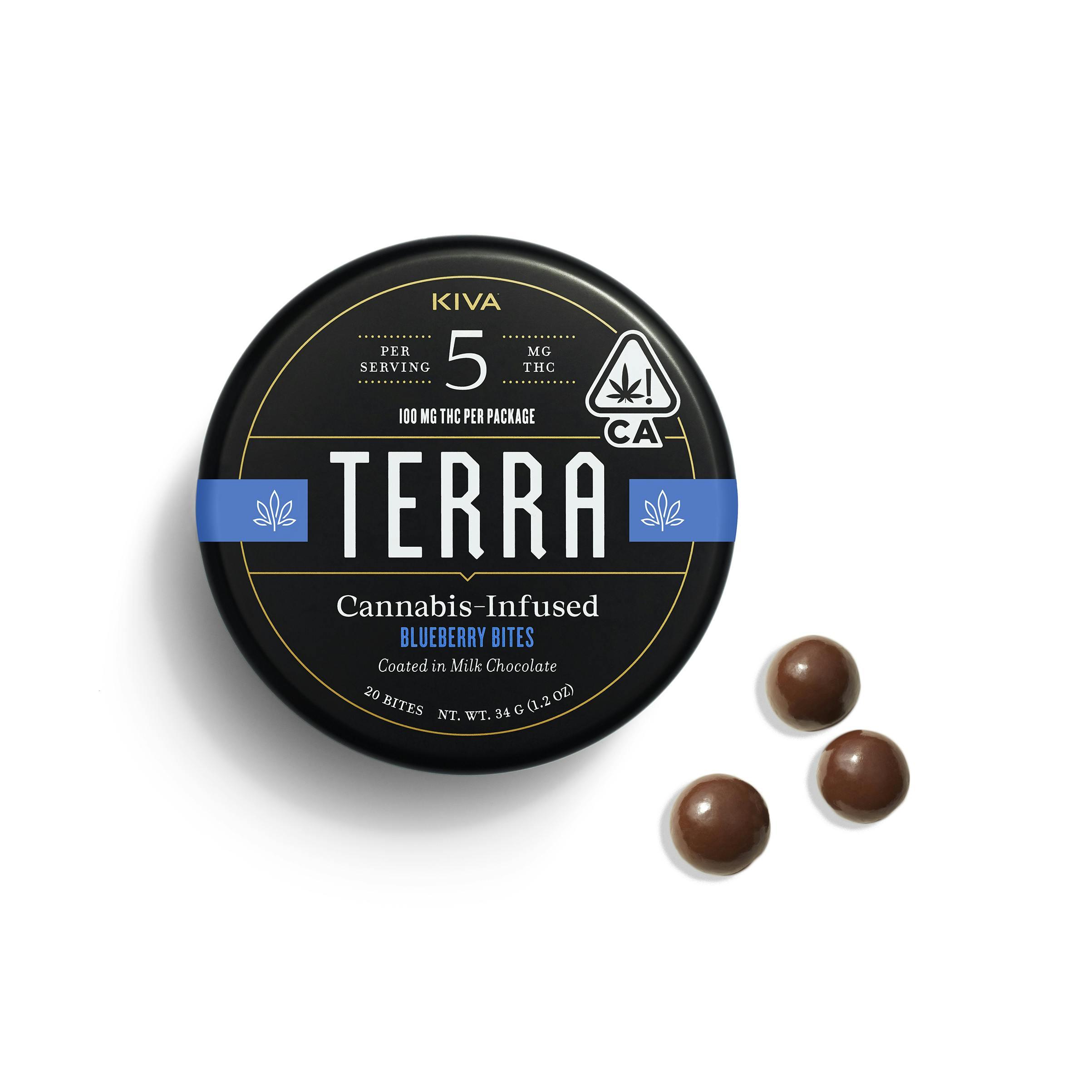 TERRA BITES | MILK CHOCOLATE BLUEBERRIES | 100MG