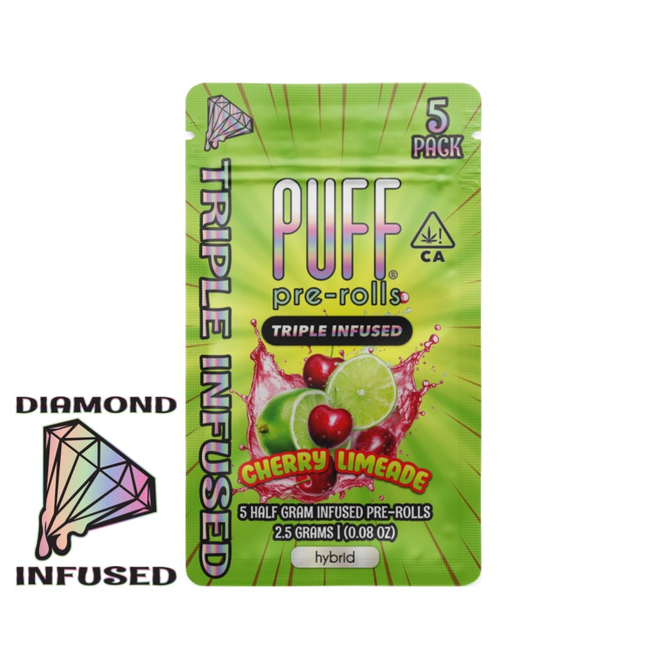 PUFF | CHERRY LIMEADE | 5PK | DIAMOND INFUSED | PRE ROLLS