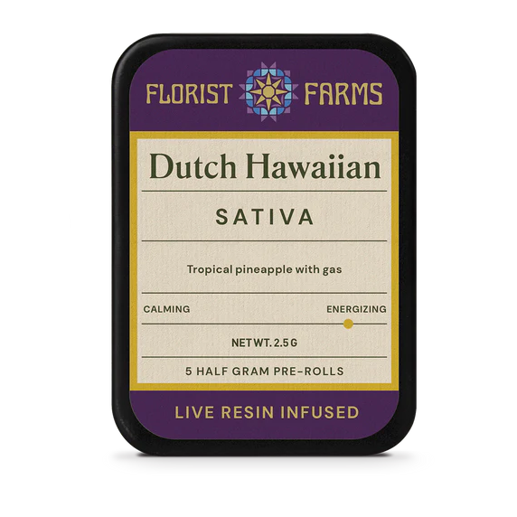 Florist Farms | Dutch Hawaiian | Resin Infused Pre-roll - 2.5 g - 5 Pack