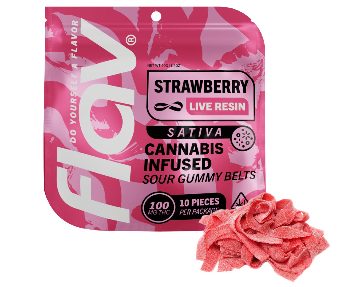 FLAV | Strawberry Belts | Live Resin gummy - 100 mg