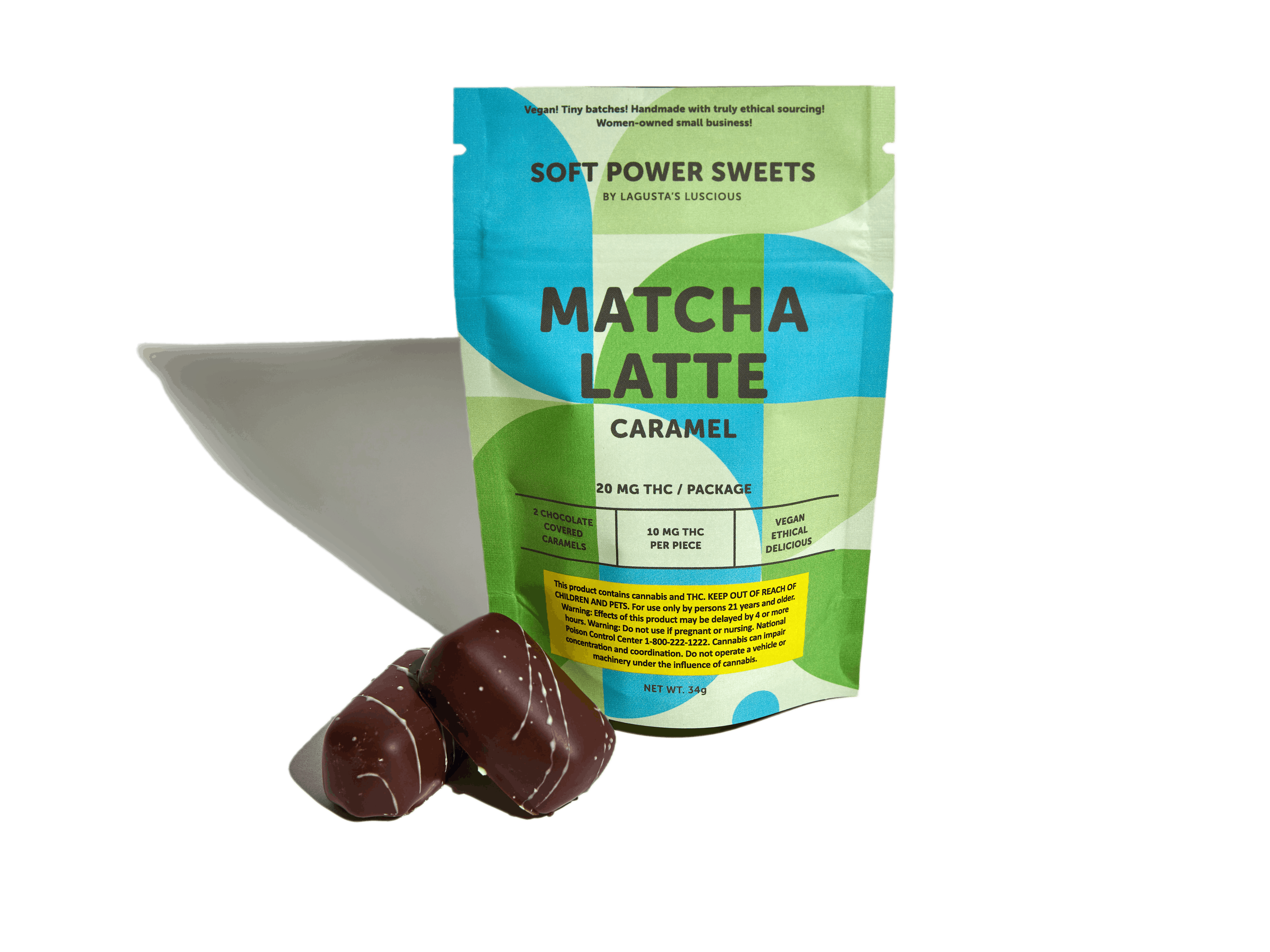 Soft Power Sweets | Matcha Latte Caramel - 20 mg - 2 Pack