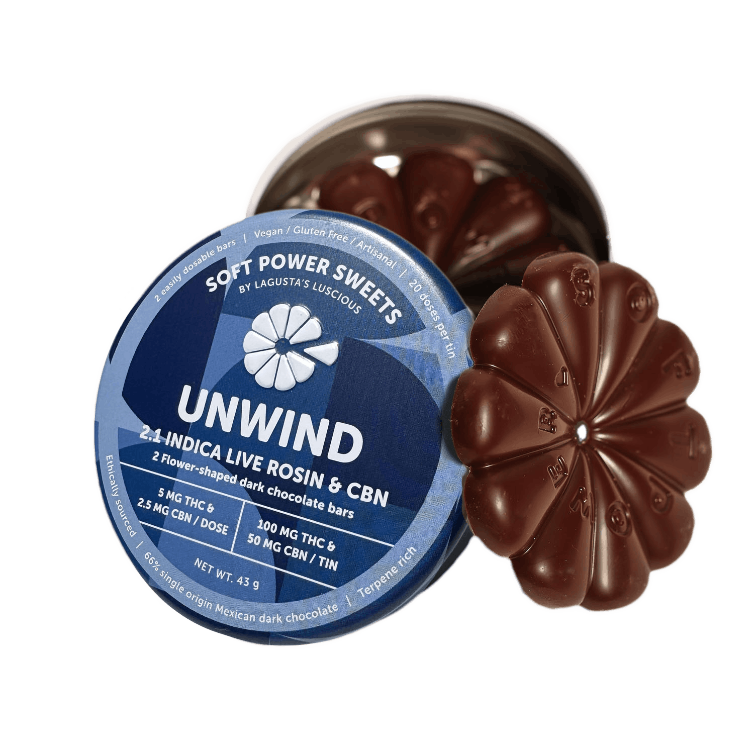 Soft Power Sweets | Unwind| Live rosin |100mg- 20pc