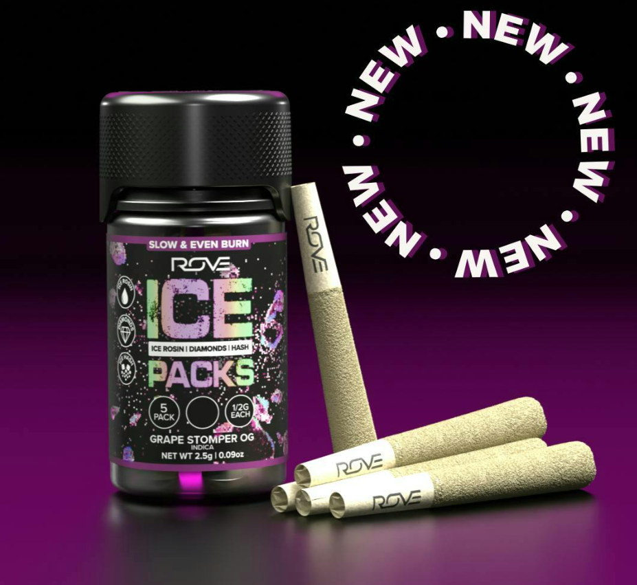 Rove | Grape Stomper OG | (Rosin, Diamond, Hash Infused) - 2.5 g - 5 Pack