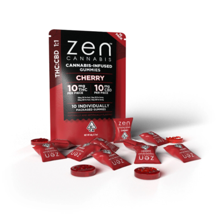 Cherry 1:1 Cbd:Thc (10pk/100mg) Gummies [H]
