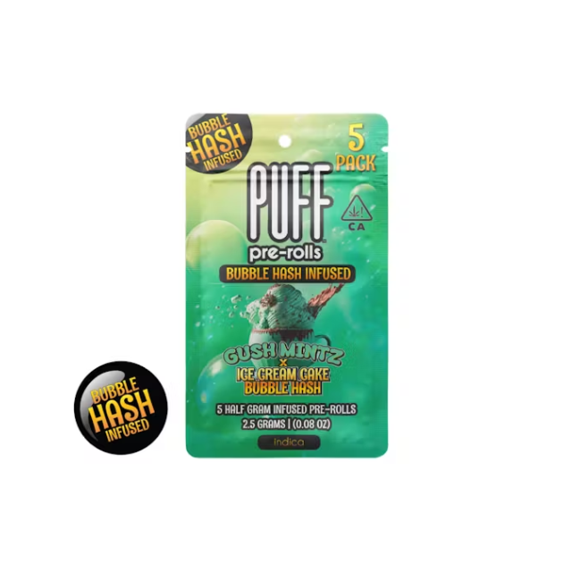 Gush Mintz X Ice Cream Cake (5pk/ Bubble Hash Prerolls [I]