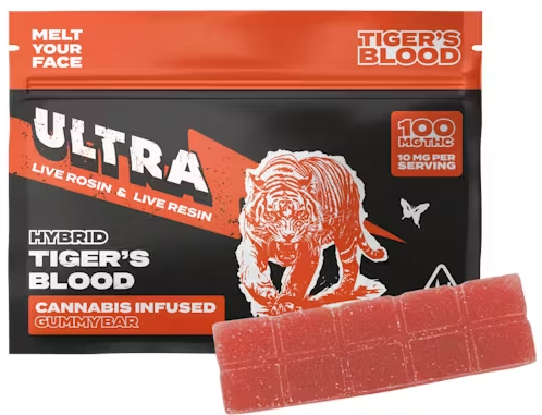 Tiger's Blood (100mg) Live Rosin And Resin Gummy Bar [H]