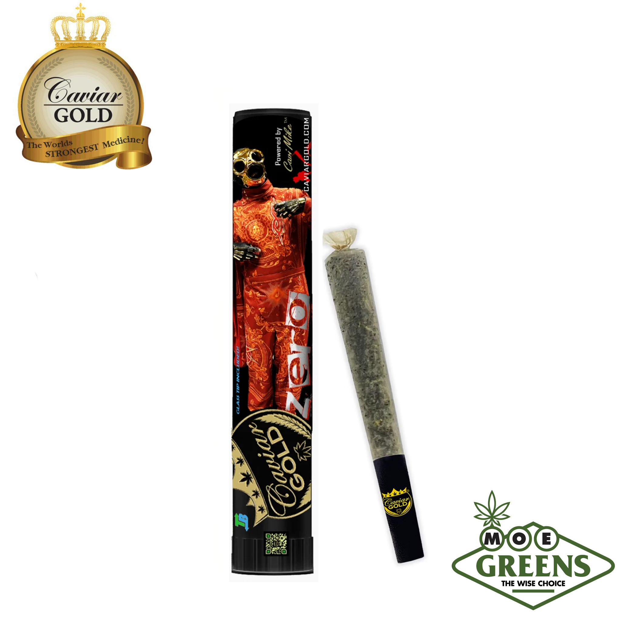 (2) CAVIAR GOLD — ZERO CAVI CONE [INFUSED W/ DISTILLATE & TERPS + GLASS TIP]