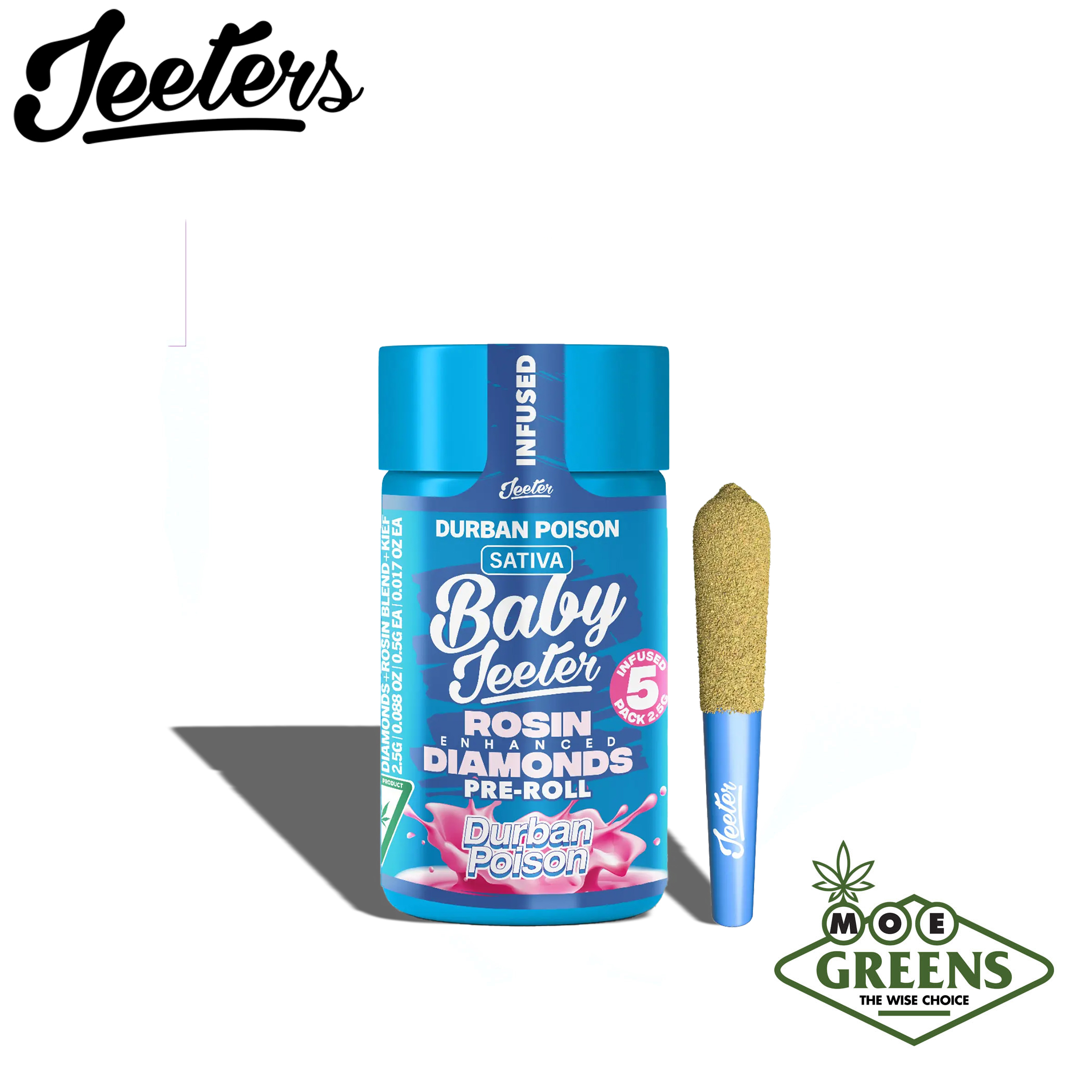(3) JEETER — DURBAN POISON 5PK [INFUSED W/ THCA + ROSIN + TERPENES + KIEF]