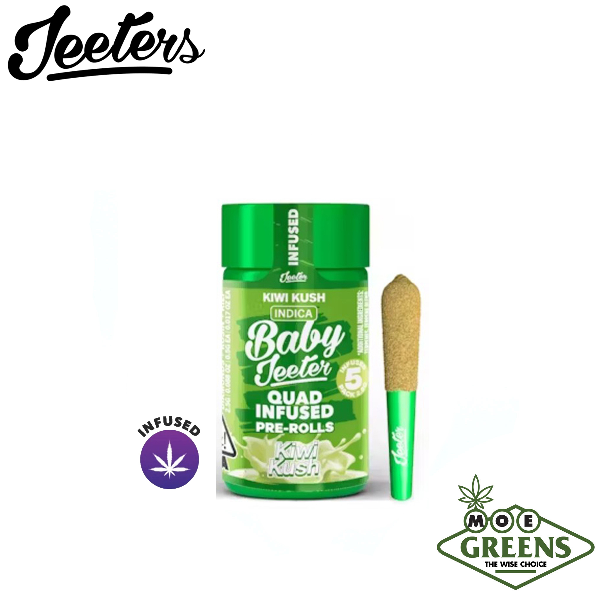 (3) JEETER — KIWI KUSH 5PK [INFUSED W/ THCA + ROSIN + TERPENES + KIEF]