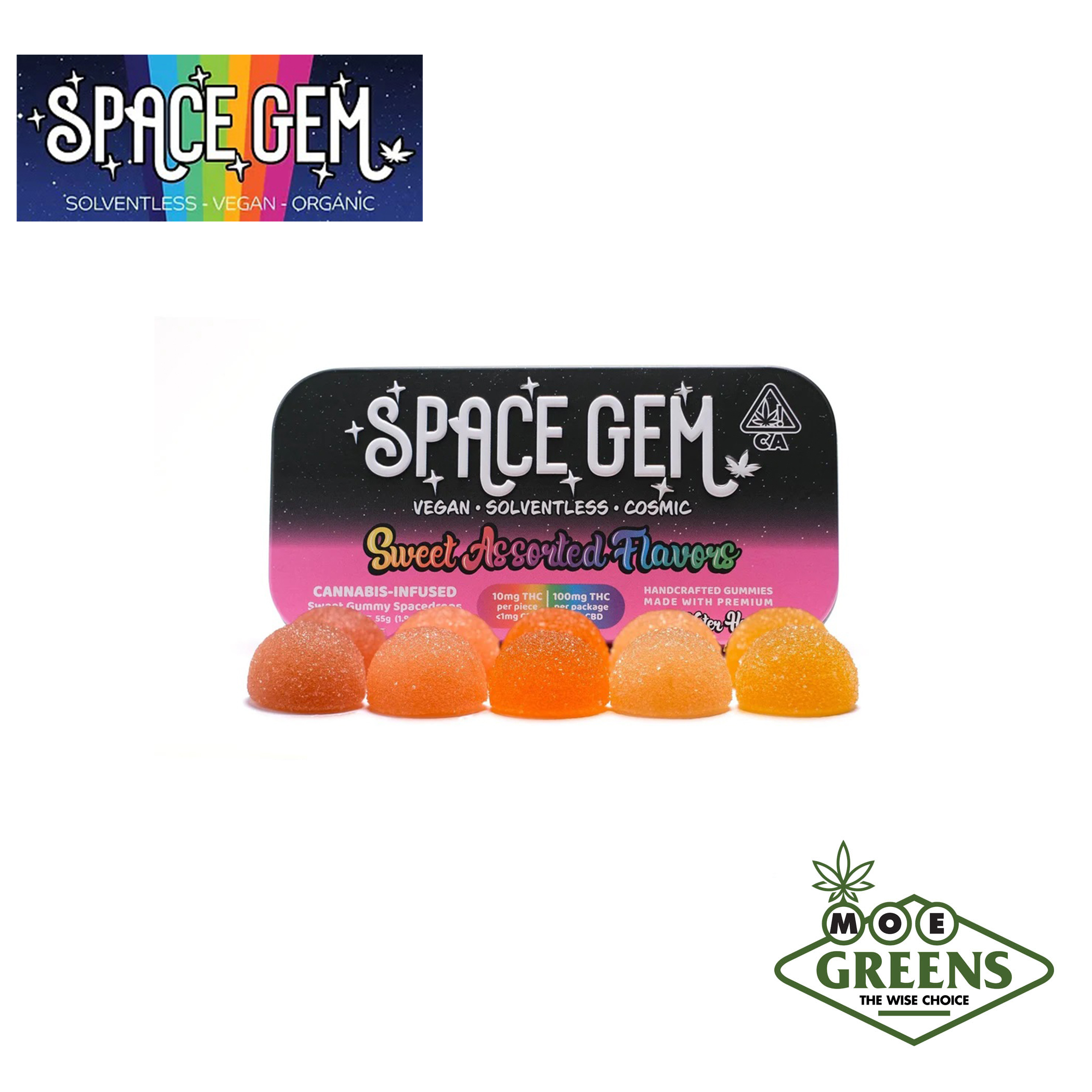 (1) SPACE GEM — SWEET ASSORTED FLAVORS SPACEDROPS 10PK [INFUSED W/ ICE WATER HASH]