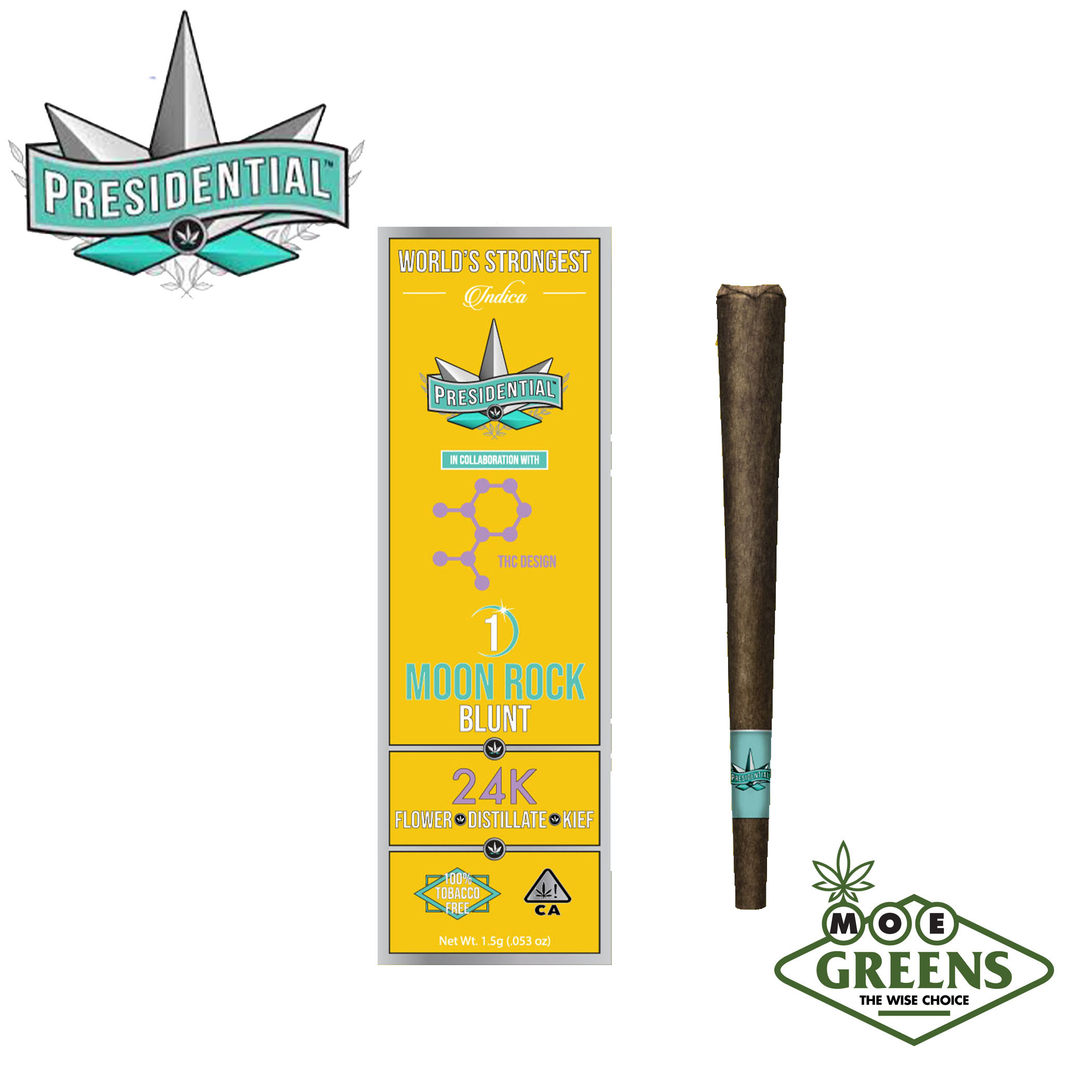 Presidential — 24K MOON ROCK BLUNT [INFUSED W/ DISTILLATE & KIEF]